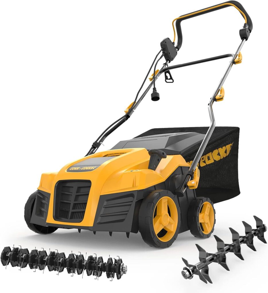 Rock&Rocker 16-Inch 15 Amp Electric Dethatcher Scarifier