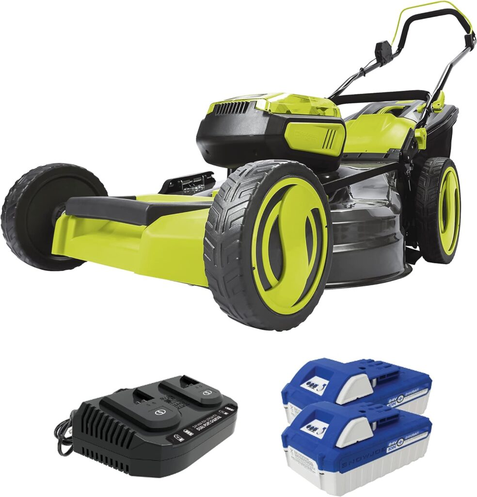 Sun Joe 24V-X2-21LM 48-Volt 21-Inch 1100-Watt Max Brushless Cordless Lawn Mower,